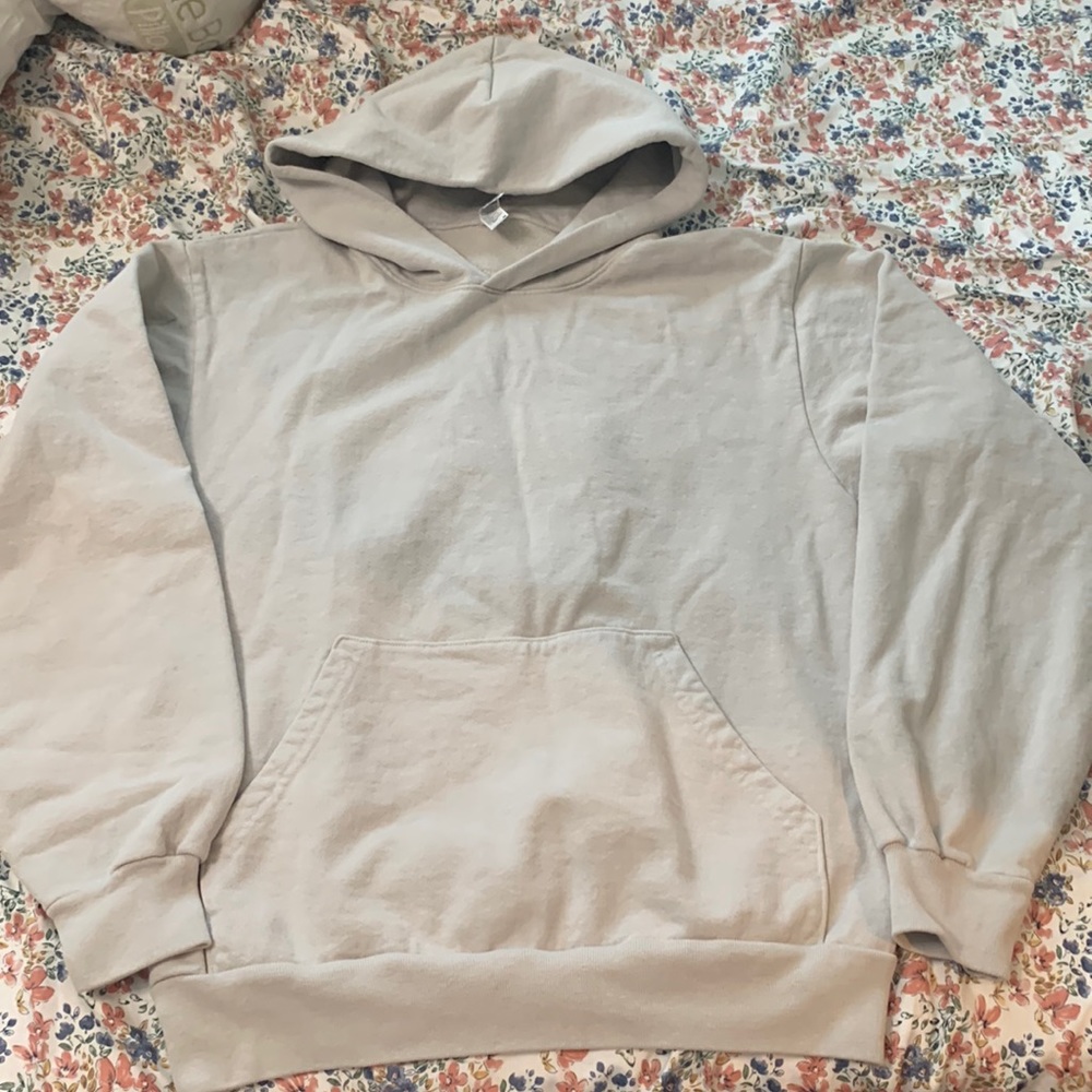 Hoodie sweater long sleeve cotton warm top garment dye classic shirt